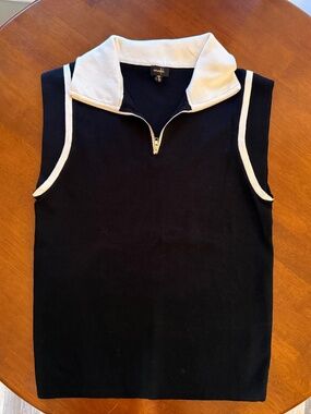 ONTWELFTH SLEEVELESS TOP- BLACK & WHITE -SIZE XL